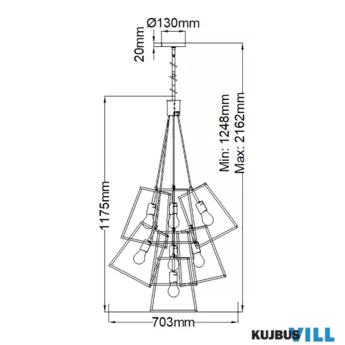 Elstead HK-FULTON-7P függeszték 7xE27 max.60W