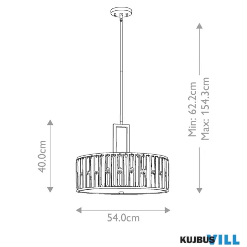 Elstead HK-GEMMA-P-C-VBZ függeszték 3xE27 max.60W