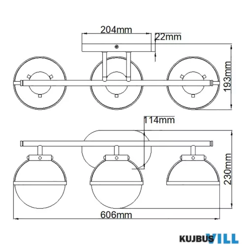 Elstead HK-HOLLIS3-O-BK-BATH Falikar 3xE14 max.40W