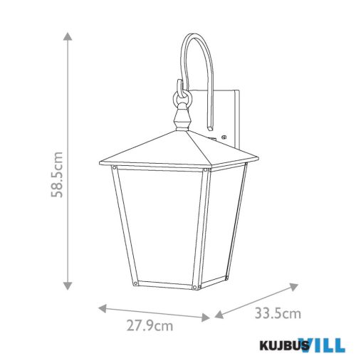 Elstead HK-HUNTERSFIELD2-L-BK kültéri falikar 3xE14 max.40W