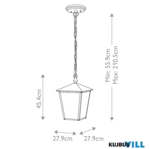 Elstead HK-HUNTERSFIELD8-L-BK kültéri függeszték 3xE14 max.40W