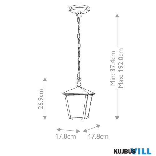 Elstead HK-HUNTERSFIELD8-S-BK függeszték 1xE27 max.60W