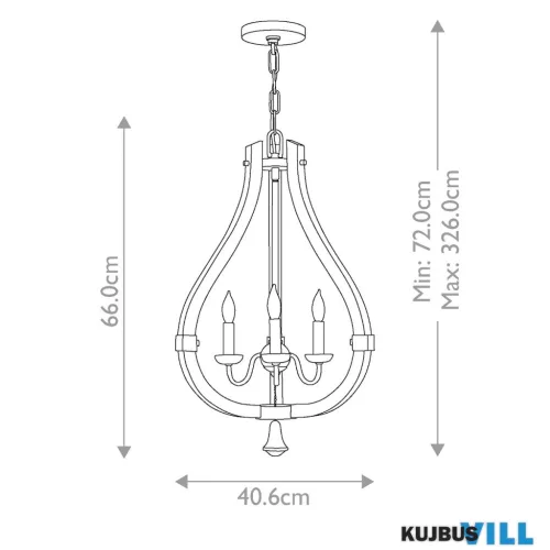 Elstead HK-MIDDLEFIELD3 csillár 3xE14 max.60W