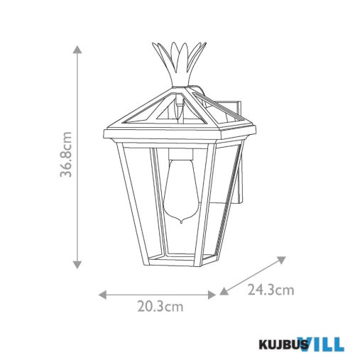 Elstead HK-PALMA-S-BK kültéri fali lámpa 1xE27 max.60W