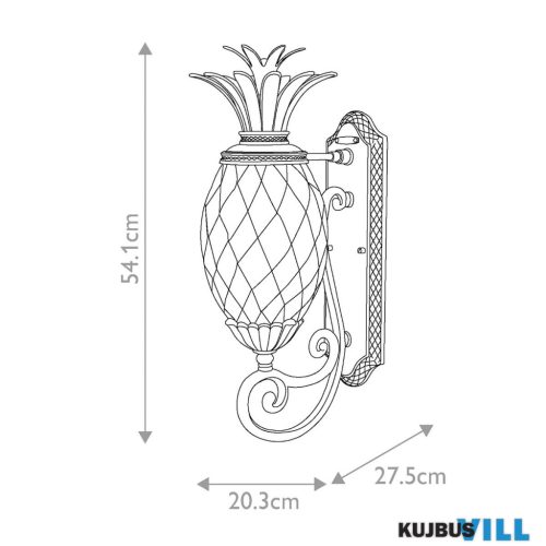Elstead HK-PLANTATION-M-BU kültéri falikar 1xE27 max.40W