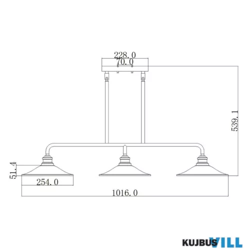 Elstead HK-RIGBY-ISLE-KZ csillár 3xE27 max.60W