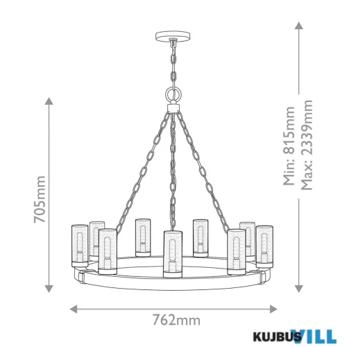 Elstead HK-SAWYER9-SQ csillár 9xE14 max.40W