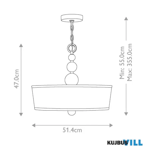 Elstead HK-ZELDA-P-B-VS függeszték 3xE27 max.60W