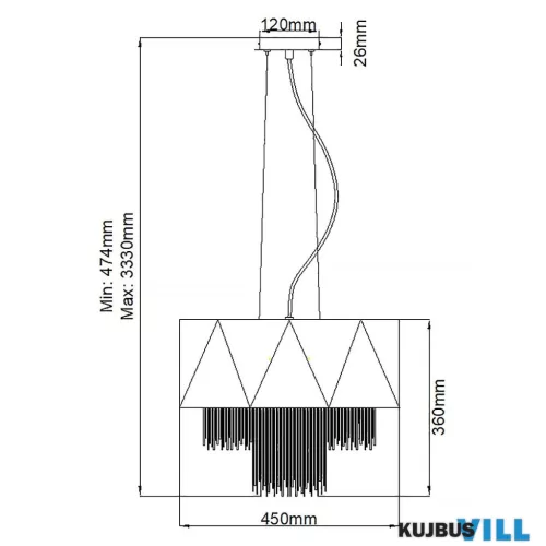 Elstead HK-ZUMA6-SBG függeszték 6xE27 max.60W