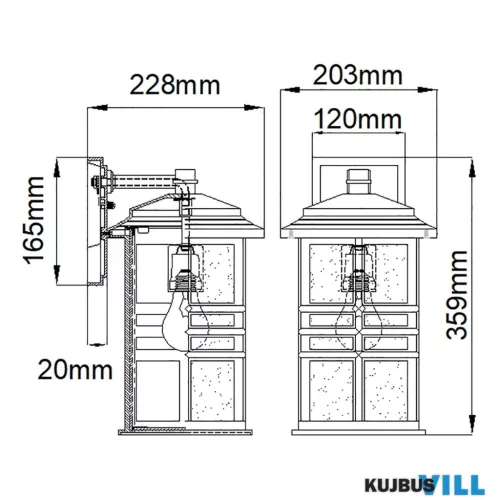 Elstead KL-BEACON-SQUARE-M-WHT Kültéri Fali lámpa IP44 1x60W