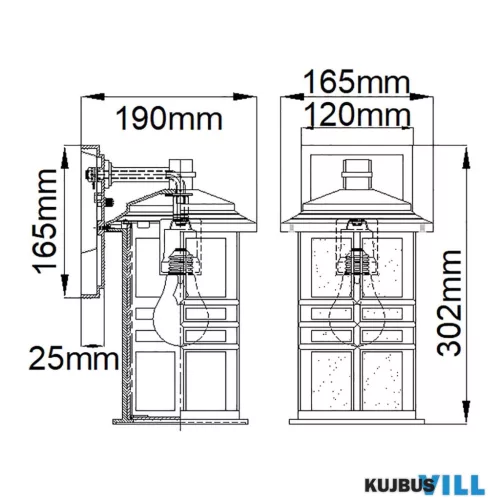 Elstead KL-BEACON-SQUARE-S-WHT Küléri Fali lámpa IP44 1x60W