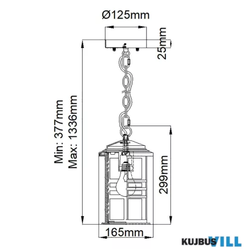 Elstead KL-BEACON-SQUARE8-OZ Kültéri függeszték 1xE27 max.60W