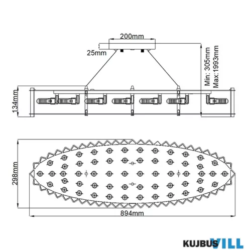 Elstead KL-CRYSTAL-SKYE-I-L függeszték 12xG9 max.3W