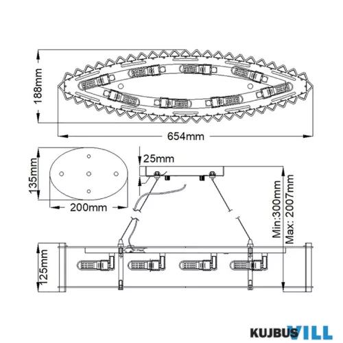 Elstead KL-CRYSTAL-SKYE-ISLE függeszték 8xG9 max.3W