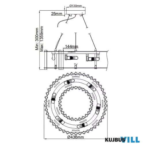 Elstead KL-CRYSTAL-SKYE-P-A függeszték 6xG9 max.3W