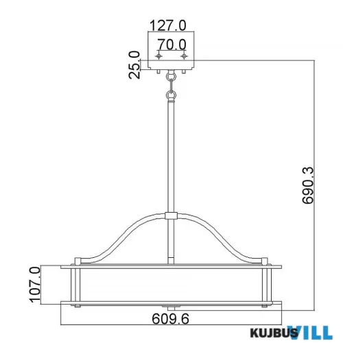 Elstead KL-EMORY-P-M-OZ függeszték/mennyezeti lámpa 4xE27 max.60W