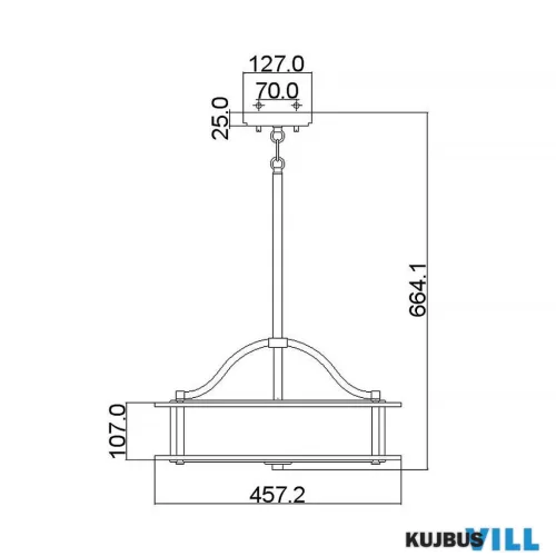 Elstead KL-EMORY-P-S-CLP függeszték/mennyezeti lámpa 3xE27 max.60W