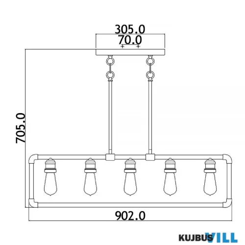 Elstead KL-IMAHN-ISLE Függeszték 5xE27 max.60W