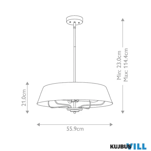 Elstead KL-LUELLA-4P-BKB Mennyezeti lámpa állitható 4xE14 max.60W