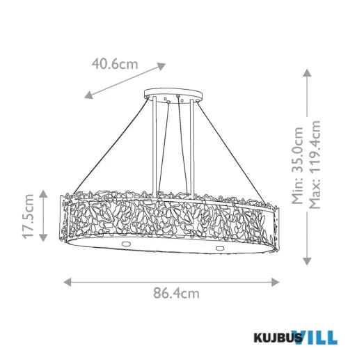 Elstead KL-SILVER-CORAL-ISLE függeszték 4xE27 max.60W
