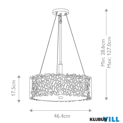 Elstead KL-SILVER-CORAL-P-A mennyezeti lámpa/függeszték 3xE27 max.60W