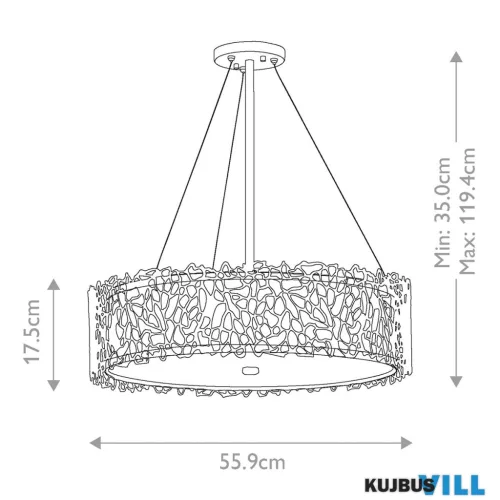 Elstead KL-SILVER-CORAL-P-B függeszték 4xE27 max.60W