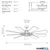 Elstead KLF-GENTRY-65-WZ mennyezeti ventilátoros lámpa
