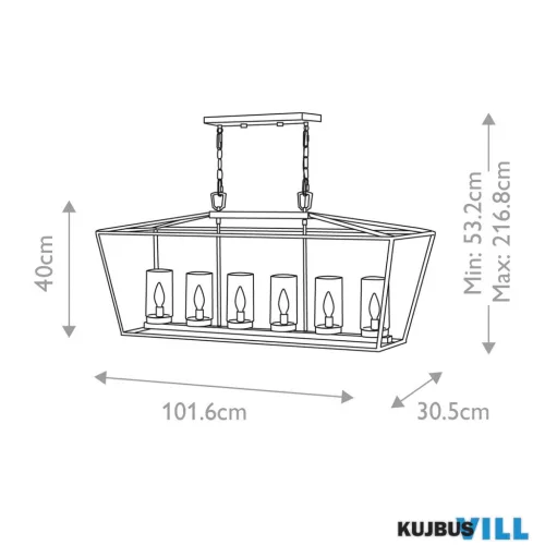 Elstead QN-ALFORD-PLACE-6P-MB Függeszték 6xE14 max.40W