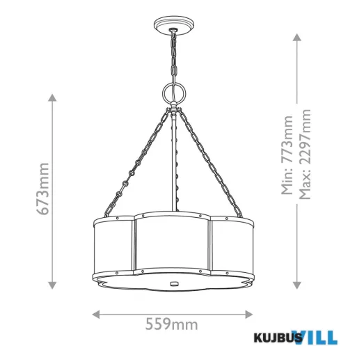 Elstead QN-CHANCE-3P-HB Függeszték 3xE27 max.100W