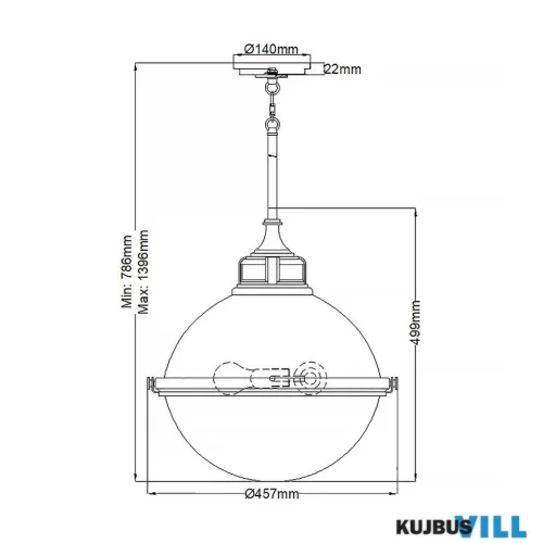 Elstead QN-FLETCHER-P-L-AZ Függeszték 3xE27 max.60W