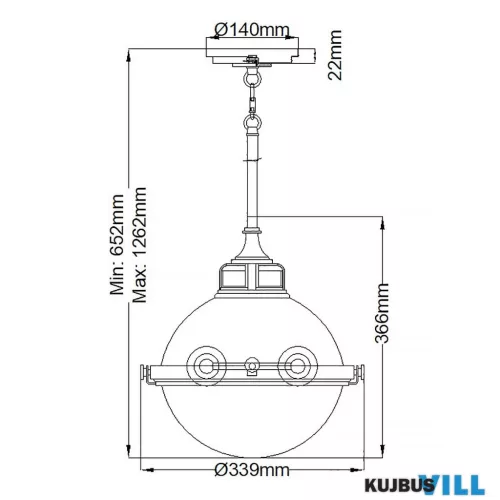 Elstead QN-FLETCHER-P-M-AZ Függeszték 2xE27 max.60W