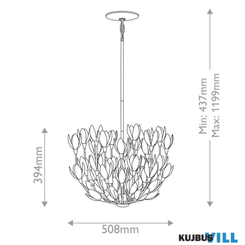 Elstead QN-FLORA3-WHT Mennyezeti lámpa/Függeszték 3xE14 max.40W