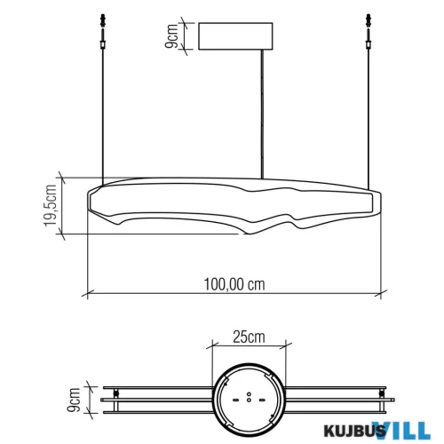 Elstead QN-HORIZON-LED-LP-100-TEAK LED Függeszték 46W 2696lm 3000K