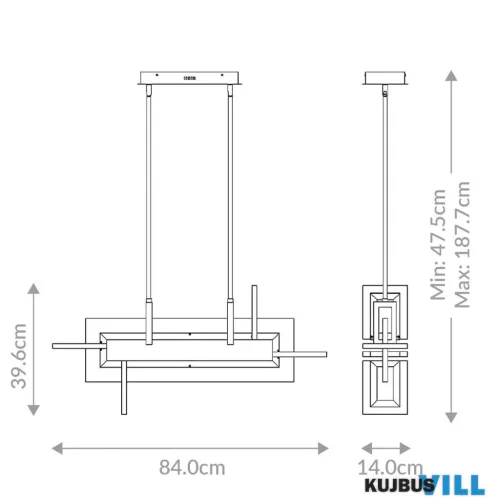 Elstead QN-INIZIO-LP-S-BG LED Függeszték 46W 2086lm 3000K
