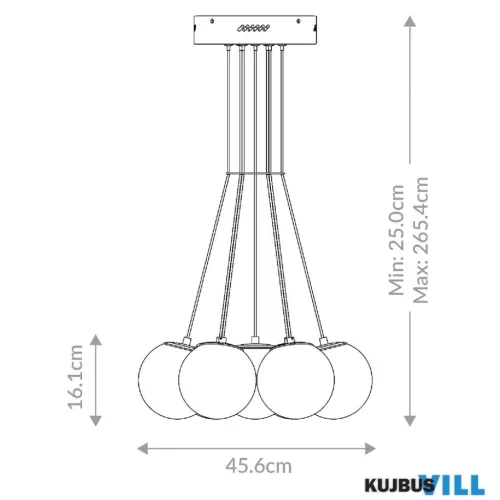 Elstead QN-KEPLER-7P-BG Függeszték 7x7W 3544lm 3000K