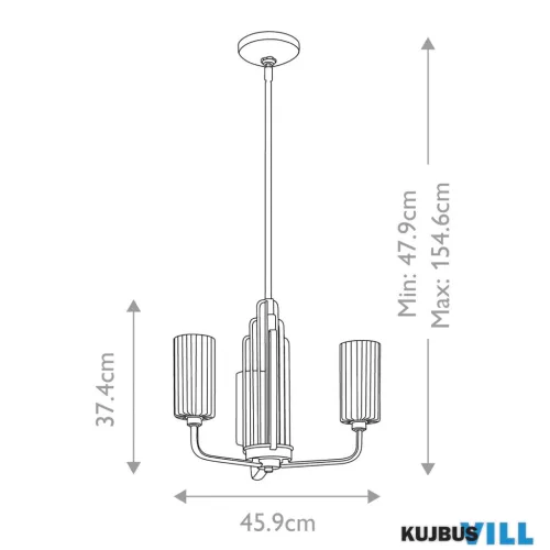 Elstead QN-KIMROSE3-BNB Függeszték 3xE14 max.40W