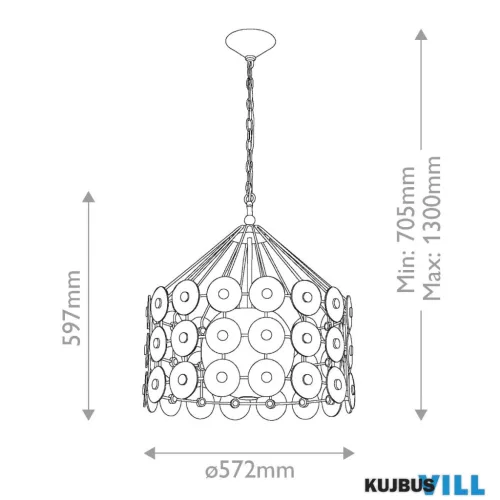 Elstead QN-MERIDIAN-3P-DG Függeszték 3xE14 max.40W
