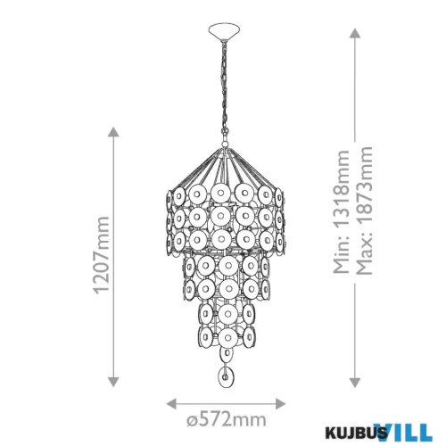 Elstead QN-MERIDIAN-9P-DG Függeszték 9xE14 max.40W