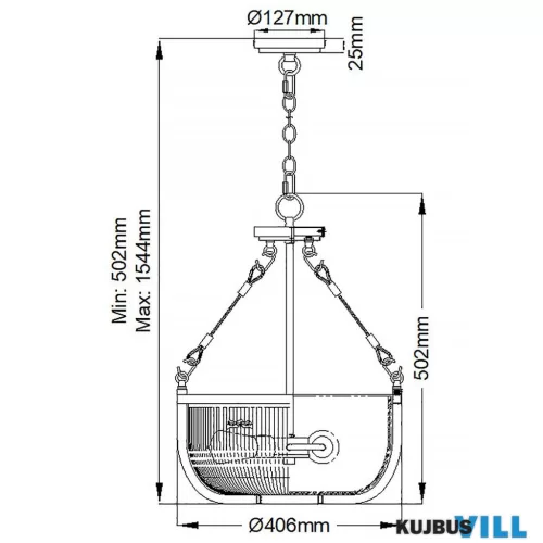 Elstead QN-ROUX3-NBR Függeszték 3xE27 max.60W