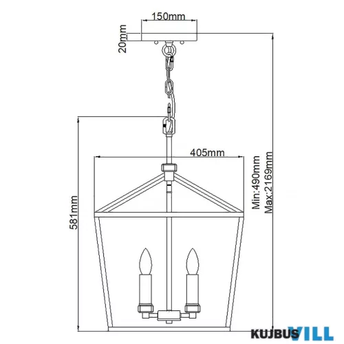 Elstead QN-STINSON-4P-L-DBR Függeszték 4xE14 max.60W