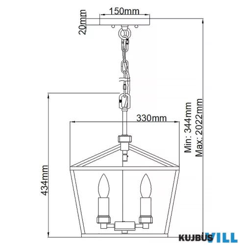 Elstead QN-STINSON-4P-M-DBR Függeszték 4xE14 max.40W