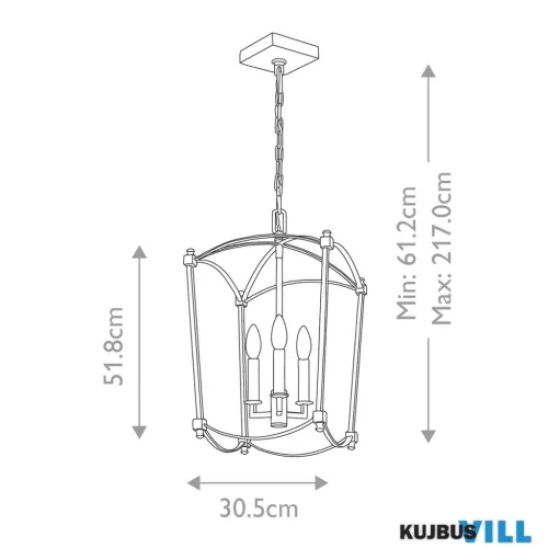 Elstead QN-THAYER-3P-ADB Függeszték 3xE14 max.40W
