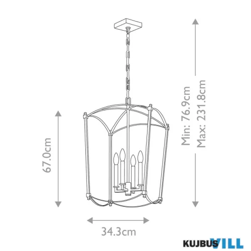 Elstead QN-THAYER-4P-ADB Függeszték 4xE14 max.40W