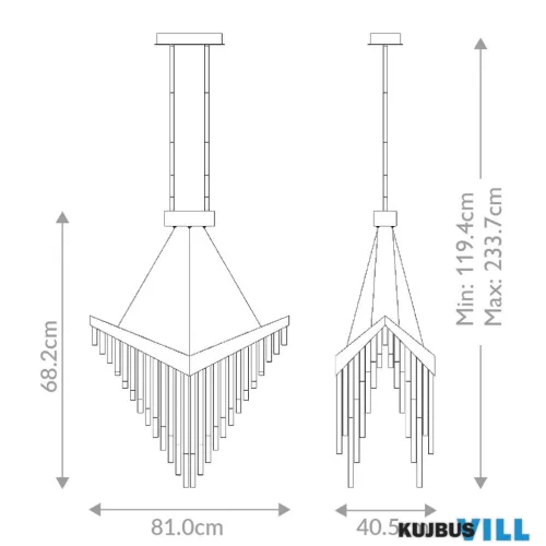 Elstead QN-VIVIEN-P-L-BK LED Csillár 40W 900lm 3000K