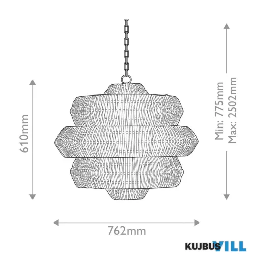 Elstead QNC-ANTIBES-9P-L-NAT Függeszték 9xE27 max.40W