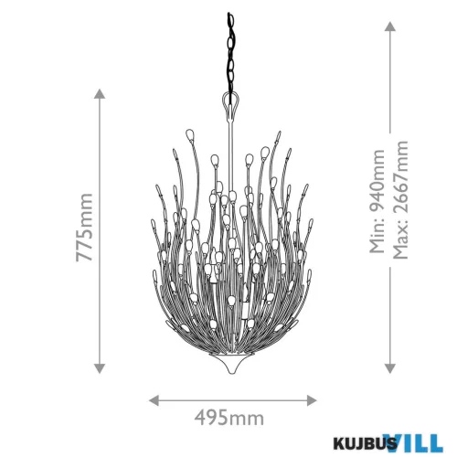 Elstead QNC-DELPHOS-6P-GD Függeszték 6xE14 max.60W