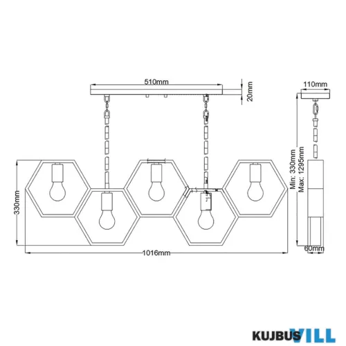 Elstead QZ-BISMARCK-ISLE-EK függeszték 5xE27 max.60W