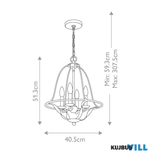 Elstead QZ-BRADBURY-4P-AWH csillár 4xE14 max.40W