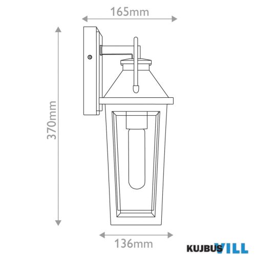 Elstead QZ-BUCKLEY-S-MBK kültéri fali lámpa 1xE27 max.40W