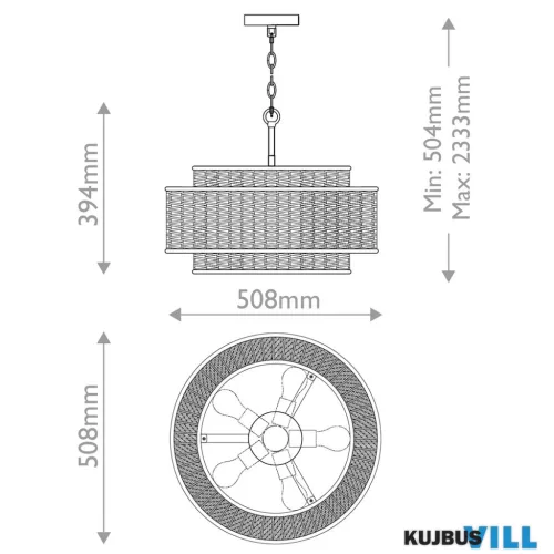 Elstead QZ-TETON-5P-MBK Függeszték 5xE27 max.60W
